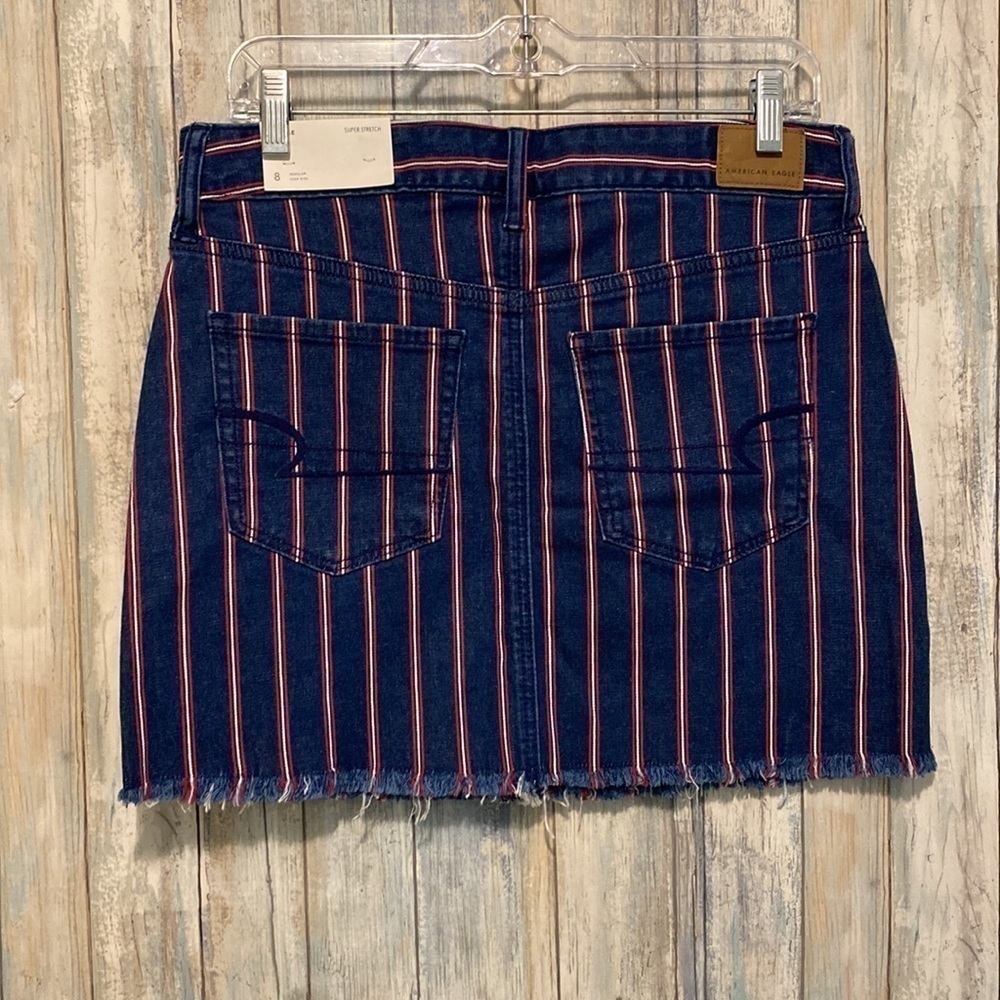 NWT American Eagle | Patriotic High Rise Mini Denim Skirt | Size 8 - Picture 5 of 11
